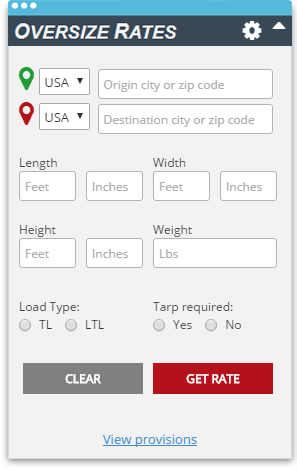 Oversize Rates entering a load