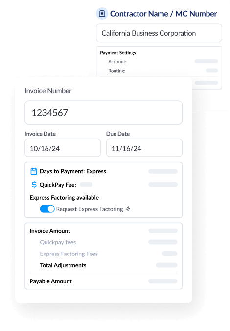 Factoring platform UI preview